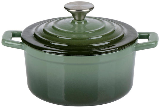 Alpina gietijzeren pan 14 cm - mini braadpan - casserole pan - ø14 cm - ovenbestendig - groen