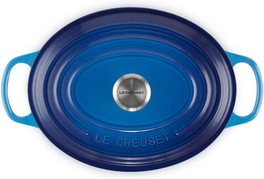 Le creuset braadpan signature ovaal azure – ø 31 cm 6,3 liter – grote gietijzeren braadpan – ovaal design in azure blauw – perfect voor gezinsmaaltijden of grote braden – geschikt voor alle warmtebronnen incl. inductie