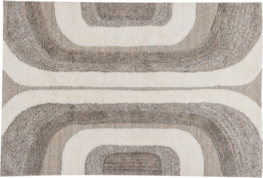 Woood moro vloerkleed - wol katoen grijswit - 170x240