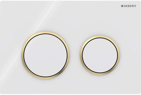 Geberit 115.085.kk.1 - omega20 bedieningspaneel - 2-toets spoeling - rond - wit goud wit