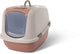 Savic nestor jumbo - kattenbak xl - inklapbare voorkant -toscaans rood champagne - 66,5 x 48,5 x 46,5 cm