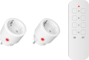 Calex draadloze schakelset - 2x schakelaar stekker + afstandsbediening - draadloze bediening voor binnen - 2300w - kerstverlichting