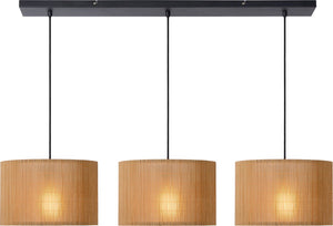 Lucide magius - hanglamp - 3xe27 - naturel - japandi