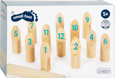 Small foot - houten kubb met nummers werpspel in tas, 13dlg.