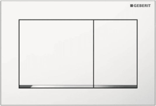 Geberit omega20 bedieningsplaat - 2-toets spoeling - vierkant - wit glans chroom wit