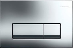 Geberit delta50 bedieningsplaat - 2-toets spoeling - rechthoekige knoppen - dualflush - glans chroom