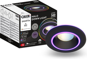 Calex halo slimme inbouwspot - smart downlight - rgb en warm wit licht - zwart
