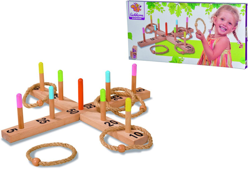 Afbeelding laden in galerijviewer, Eichhorn houten ringwerpspel outdoor - buitenspeelgoed voor kinderen.
