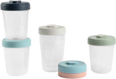 Béaba clipportie bewaarpotjes - 6 x 250 ml - hermetisch lekvrij - bpa-vrij - magnetron- en vriezerbestendig - stapelbaar