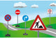 Jamara buitenspeelgoedverkeersset - 460293 verkeersborden set voor kinderen - set b - groot - 5 borden - 81x21,5cm