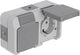 Schneider electric merten aquastar contactdoos - spatwaterdicht - opbouw - 2-voudig - randaarde - horizontaal - ip44 - grijs