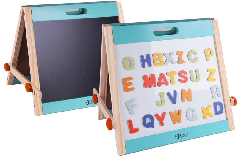Load image into Gallery viewer, Classic world houten magneet- en krijtbord
