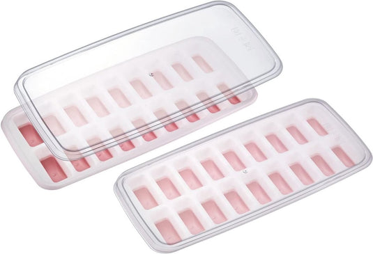 Westmark luna ijsblokjesmaker - ijsblokjesvorm met deksel, voor het maken van 18 kleine, ronde ijsblokjes bolletjes, transparant rood wit - kunststof, bpa-vrij, 2