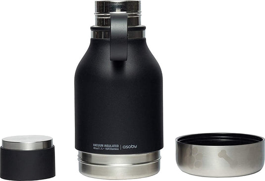 Asobu dog bowl bottle stainless - zwart
