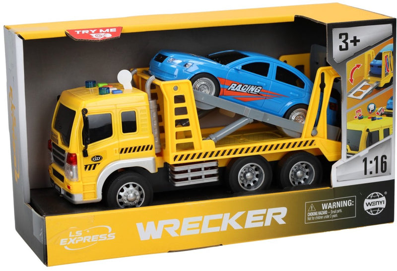 Load image into Gallery viewer, Lobbes speelgoed bv transporter takelwagen met auto licht en geluid
