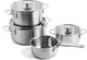 Kitchenaid stainless steel kookpannenset 7-delig - 16 20 24cm - 1.5 3.1 4.8l - pfas-vrij - rvs pannenset - pannenset inductie - ovenbestendig tot 220°c - met glazen deksel - zilver