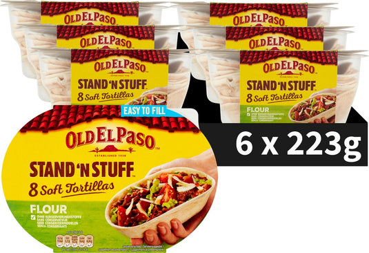Old el paso stand ’n stuff tortilla wrap - 6 x 8 stuks - burrito mexicaans - wraps voordeelverpakking
