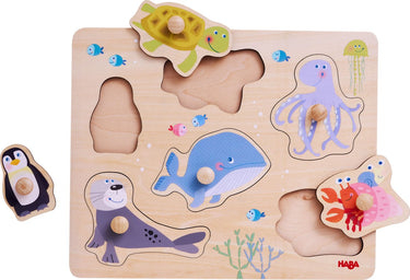 Haba inlegpuzzel zeedieren.