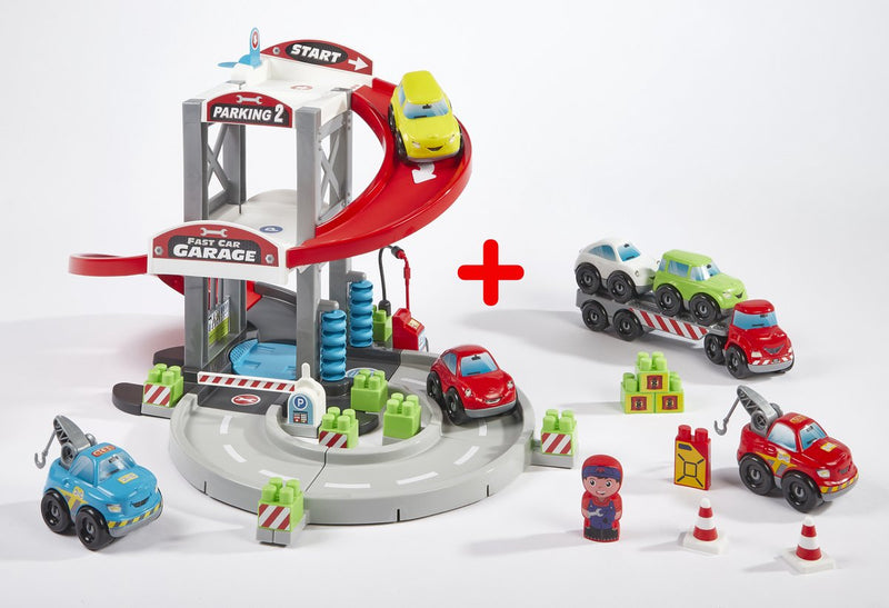 Load image into Gallery viewer, Abrick ecoiffier garage met transporter en auto's
