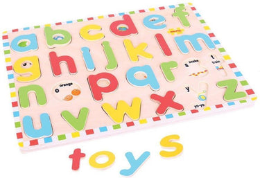 Bigjigs inlegpuzzel kleine letters.