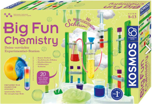 Kosmos big fun chemistry - experimenteerset - 20 veilige scheikundeproeven - compleet laboratorium station - maak slijm, kleurreacties en bruisende experimenten - stem speelgoed - vanaf 8 jaar