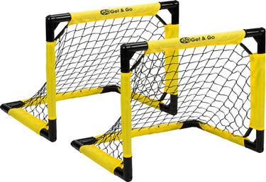 Get go voetbaldoel opvouwbaar set van 2 - 55x44x44 cm - voetbalgoal voor kinderen - zwart geel