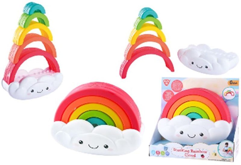 Load image into Gallery viewer, Playgo regenboog stapeltoren - 6dlg.
