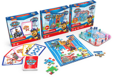 Spin master games paw patrol - spelbundel - pop-up spel, puzzel en speelkaarten