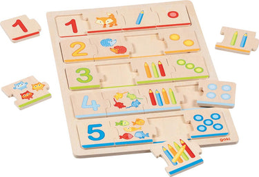 Goki houten legpuzzel leren tellen, 20st.