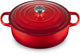 Gietijzer le creuset en lage braadpan 30 cm - inductie - 6,2 l - kersenrood