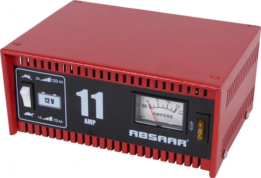 Absaar acculader 12 volt 18-120 ah 11 ampère rood