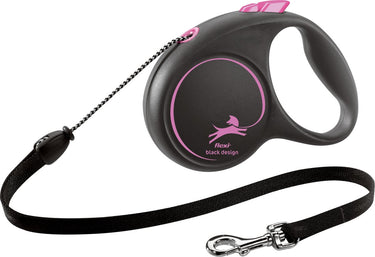 Flexi | rollijn black design cord roze