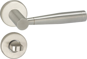 Impresso deurkruk - retford - voor binnen - rond met rond toiletrozet - rvs - 2 stuks