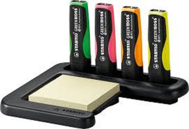 Stabilo green boss markeerstift 4 stuk(s) beitelvormige punt groen, oranje, roze, geel