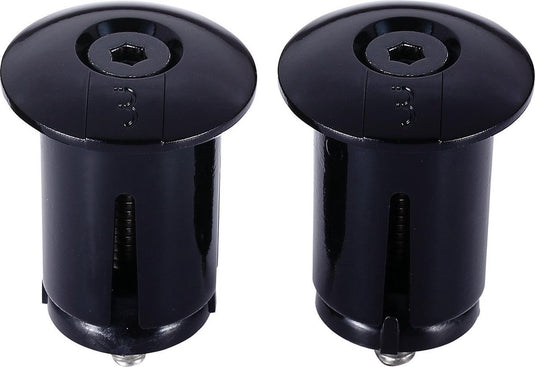 Bbb cycling screwon stuurdoppen racefiets - opschroefbare stuurdoppen - voor ⌀ 18 - 22mm sturen - per paar - zwart - bht-96