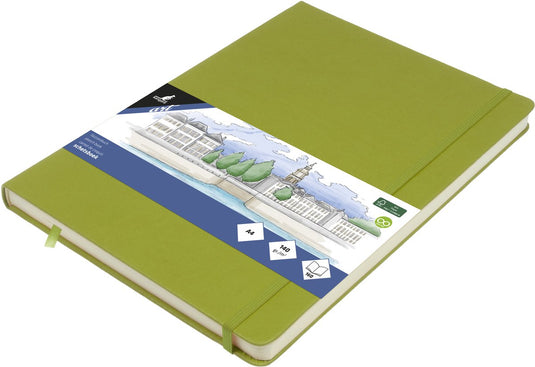 Kangaro schetsboek a4 - lime green - hardcover kaft - met elastiek en lint - k-861249