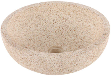 Differnz terrazzo waskom - 40x40x15cm - rond - terrazzo - mat bruin beige
