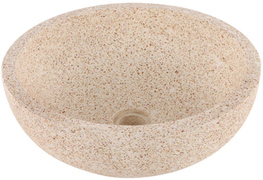 Differnz terrazzo waskom - 40x40x15cm - rond - terrazzo - mat bruin beige