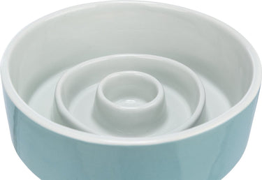 Trixie voerbak slowfeeding keramiek grijs blauw