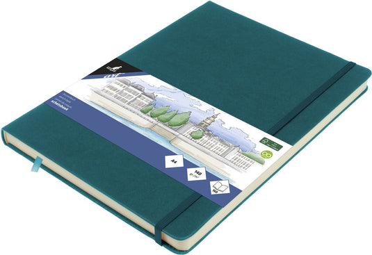 Kangaro schetsboek a4 - dark turquoise - met elastiek en lint - k-861334