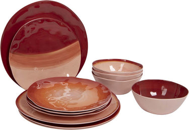 Bo-camp - servies - halo - 12 stuks - terra