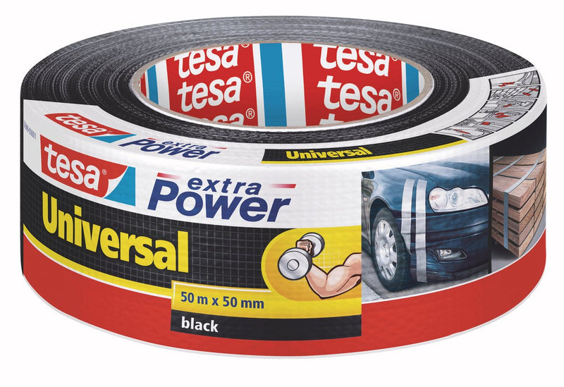 Load image into Gallery viewer, Tesa textieltape extra power universeel ducttape textielversterkt voor repareren – zwart 50m x 50mm
