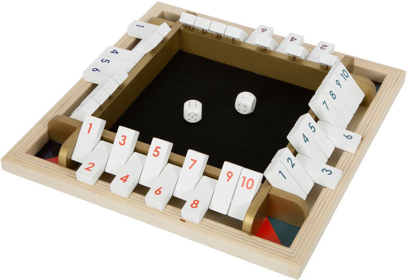 Afbeelding laden in galerijviewer, Small foot - shut the box houten dobbelspel gouden editie

