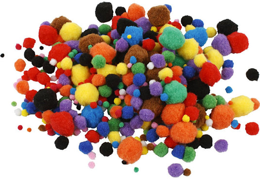 Creativ company pom-poms multigekleurd 5-40 mm 150 stuks