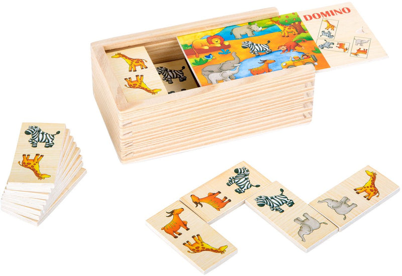 Afbeelding laden in galerijviewer, Small foot - houten dominospel safari
