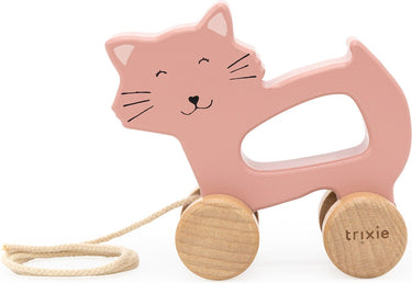 Trixie houten trekspeeltje - mrs. cat - voor de eerste stapjes - babyspeelgoed - voor jongens meisjes - kat