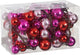 Mica decorations kerstballen guirlande - l180 cm - roze