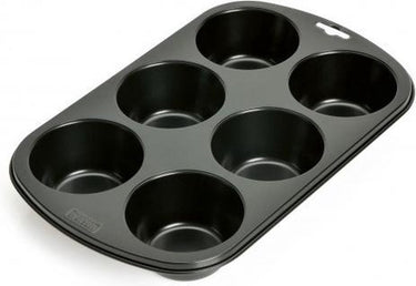 Kaiser muffinbakvorm - voor 6 grote muffins - non-stick - zwart - voor gemakkelijk bakken