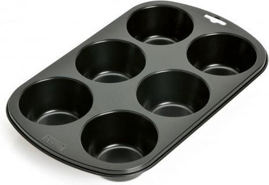 Kaiser muffinbakvorm - voor 6 grote muffins - non-stick - zwart - voor gemakkelijk bakken