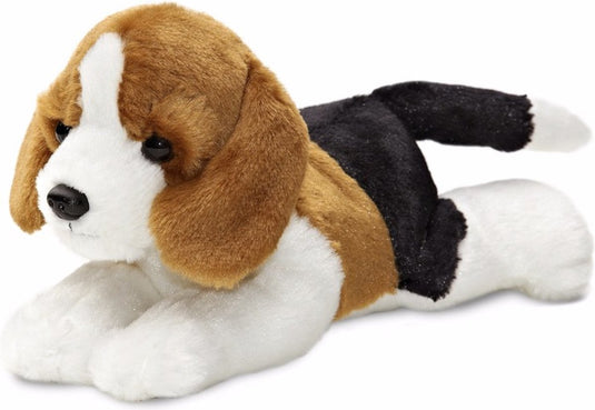 Aurora knuffeldier beagle hond - pluche knuffel - 20 cm - bruin wit - knuffel huisdier